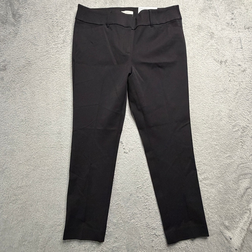 Loft Outlet Skinny Ankle Petite Dress Pants Black Mid Rise Trousers 10P